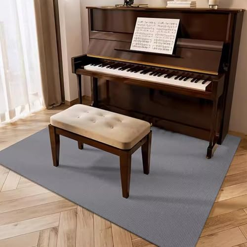 Klavier-Schallschutzteppich, Rutschfester Teppich, Schallschutzmatten Bodenschutzmatte, Schlagzeugteppich, Schallschutzteppich für Bassdrum-Snare für Instrumente Teppi(Size:160×180cm,Color:Rauchgrau)