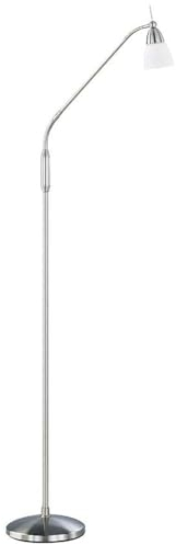 etc-shop Stehlampe Stehleuchte Standlampe Wohnzimmerleuchte Esszimmerlampe Schlafzimmerleuchte, Stahl Silber, Glas, Touchdimmer,G9, L 74 cm