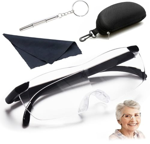 Sertay Lupenbrille Lesen, Magnifying Glass Lesehilfe, Anti Blaulicht, 300% Lupenbrille Handsfree, Tragbare Nähen, Geeignet für Brillenträger, Zahnärzte, Hausfrauen, Heimwerker