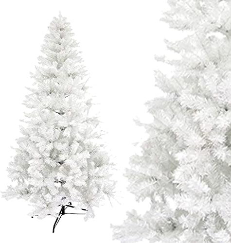 Azorex Árbol de Navidad Artificial Material PVC Soporte de Metal 150/180/210/240cm (Blanco, 210CM)