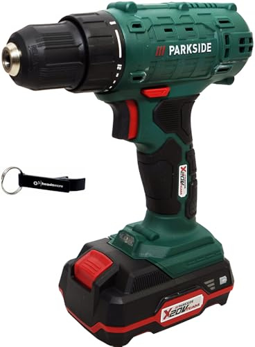 HEADNMORE® Bundle – ParKSIDE® 20 V sladdlös borrskruvdragare PBSA 20 (inkl. 2 Ah batteri) HEADNMORE® nyckelring