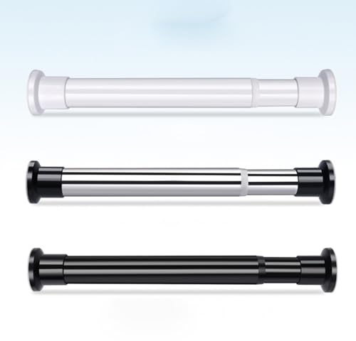 LRFNKCT Aste per armadi, Asta for tenda a tensione, asta for tenda da doccia estensibile, aste a tensione regolabili, antiscivolo, antiruggine(Black,310-360cm/122-142in)