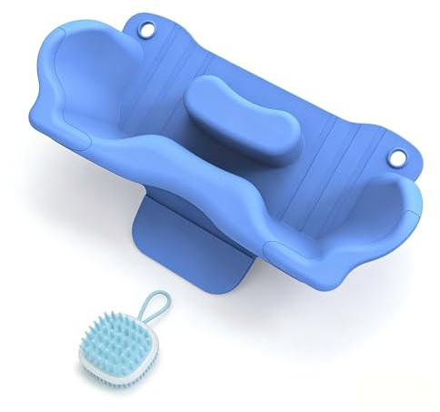 Triplgoat Silicone Shampoo Mat for Kids & Elderly – Neck Rest Cushion for Hair Washing Station, Portable Sink Mat with 5 Suction Cups, Foldable Shampoo Support for Toddler & Bedridden