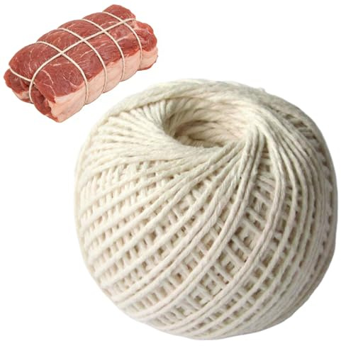 Generico Cordel, resistente para trabajos pesados, 85 m, de algodón – Cordel para cocina casera, cocina, horno | para salchichas, envoltura, jardinería, ganchillo, malla, bricolaje