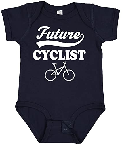 inktastic Future Cyclist Childs Bicycle Baby Bodysuit, 6 Months, Navy Blue