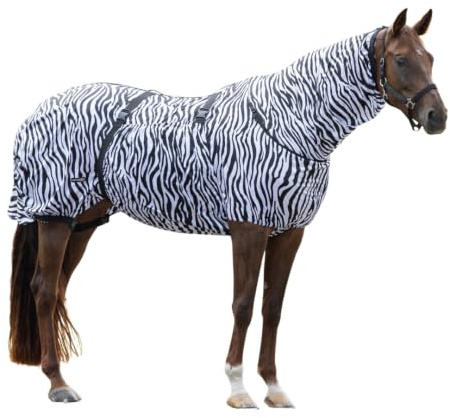 QHP eksemfilt med hals och avtagbar maglapp, 115 cm, Zebra
