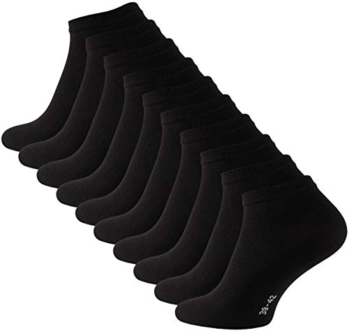 STARK SOUL 10 Paar Essentials Sneaker Socken, Baumwolle, schwarz, Gr. 39-42