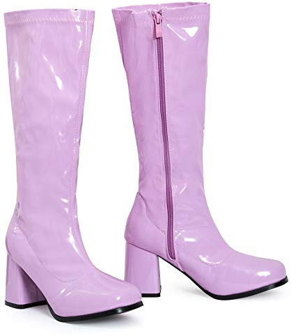 shelikes Womens Ladies Go Go Fancy Dress Party 1960 1970 Retro Patent Shiny Platform Boots Size[Pink Patent 3 UK]