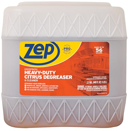 Zep Heavy-Duty Citrus Degreaser Cleaner Concentrate - 3.5 Gallon (1 Unit) ZUCIT3G - Restaurant Grade Degreaser and Cleaner Removes Oil, Grease, Adhesive, and Kitchen Soil on Stovetops, Appliances,