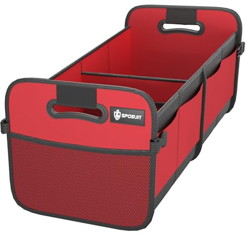 Sposuit Trunk Organizer for Car - 70L Collapsible Sturdy Car Storage, Red