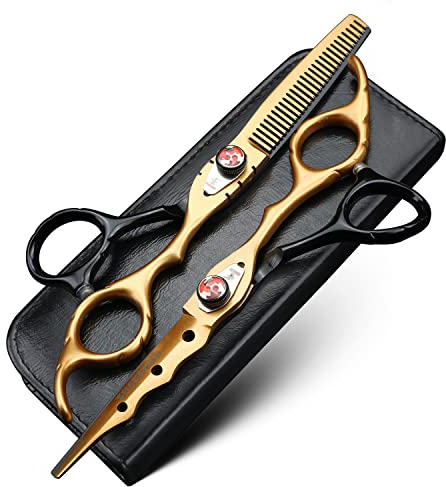 Forbici professionali per taglio capelli e forbici per diradare capelli, 6 pollici, adatte per famiglie o barbiere (2 pezzi)