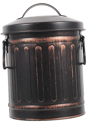 HOMSFOU Ascheeimer Mit Deckel Outdoor-Mülleimer Mit Deckel Schwarzer Behälter Metall-Gartenverbrennungsofen Aufbewahrungseimer Kohleeimer Für Kamin Mülleimer Kleiner Eiseneimer