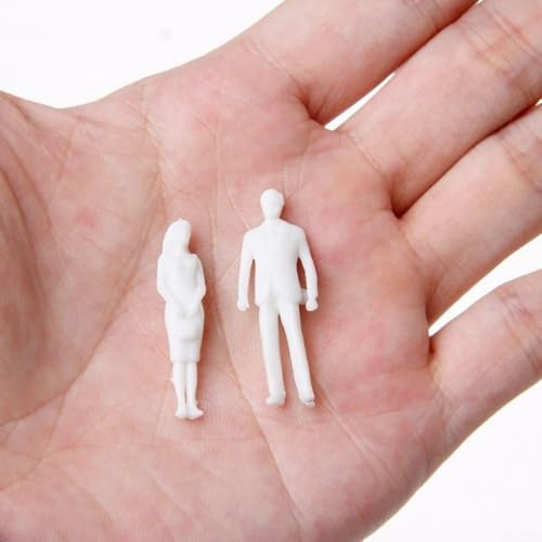 Lastdaytime Set di figure bianche in miniatura per modellismo e artigianato fai da te, 50100 pezzi, scala 1 75 (50 pezzi)
