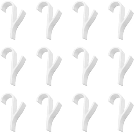 JRILUO Crochet Seche Serviette Salle de Bain 12 Pièces Blanc, Crochet Radiateur Seche Serviette Tube Plate 9,7x2,5cm, Pour Salle de Bain, Lame Plate Multifonction