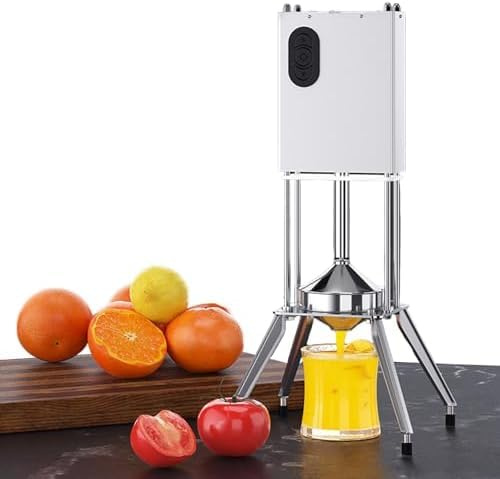 Exprimidor eléctrico de cítricos de grado comercial, exprimidor resistente de acero inoxidable para zumos de naranja, limón, lima y pomelo para uso doméstico y comercial