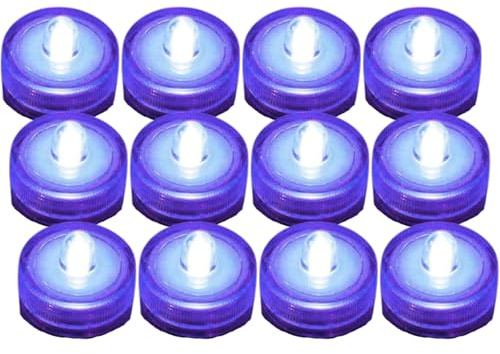 12 Packs Purple Flameless Candles Led Tea Lights I 200+Hours Electric Tea Lights Candles Battery Operated I Waterproof Tealight Candless for Votive, Centerpieces for Tables Decorations, Wedding Decor