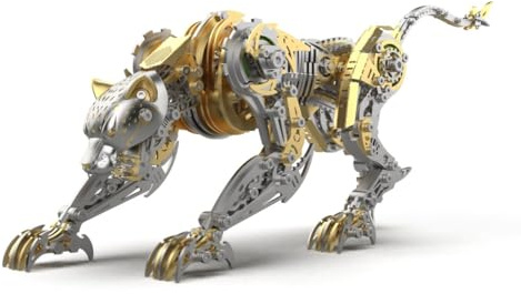 506 piezas 3D Metal Puzzle Steampunk Modelo Mecánico Leopard Hunter DIY Juego de construcción de metal para coleccionistas, decoración de vivienda, pantalla de escritorio e ideas creativas de regalo