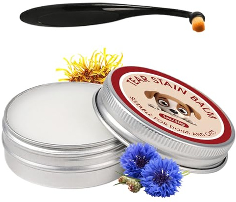 Détachant de Larmes de Chien | Baume de Nettoyage de 40 g avec Brosse – Détachant pour Les Larmes de Chat | pour vétérinaire, Maison, Voyage, Chiot, Animal Domestique, Soins Quotidiens, Salon
