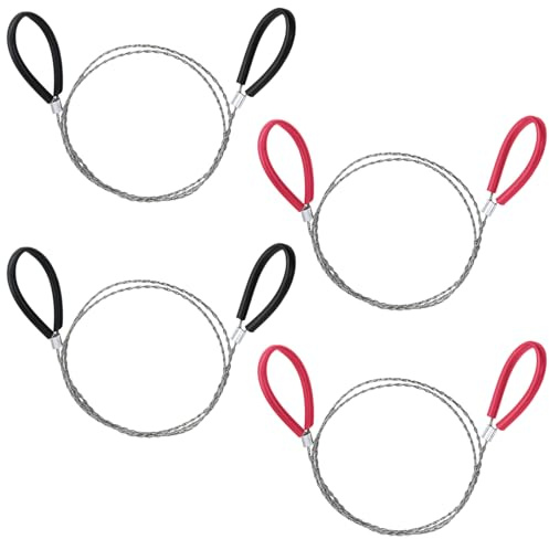 4 Piezas Mini Sierra de Alambre de Acero Inoxidable, 77cm Cuerda Sierra Corte Herramienta, motosierra de emergencia para exteriores, Cable Tubos PVC Pequeña Madera Sierra de alambre