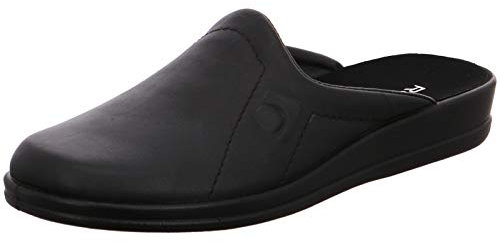 Rohde Herren Hausschuhe Pantoffeln Leder Lekeberg 1558-90, Größe:44 EU, Farbe:Schwarz