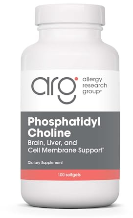 Allergy Research Group Phosphatidyl Choline Supplement - Lecithin Capsules, Digestive Enzymes for Liver, Fat Digestion Support, Choline Supplements for Fatty Liver, 1540mg Softgels - 100 Count