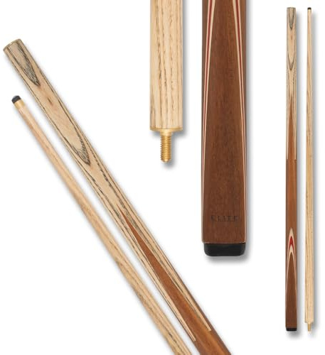 Elite Eite ELSNK03 Snooker Pool Cue - Ash Wood, Acacia Wood with White and Red Veneers - 20oz