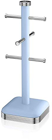 Swan SWKA1030BLN Retro Mug Tree, 41.8cm, Blue