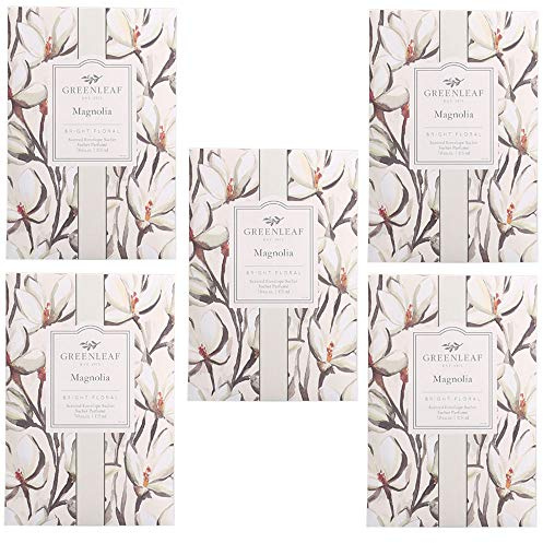 5x Greenleaf - Magnolia - Sacchetto Profumato per Armadi | Pacchetto da 5 sacchetti 11,5 x 17 cm | Fragranze e profumi per la casa