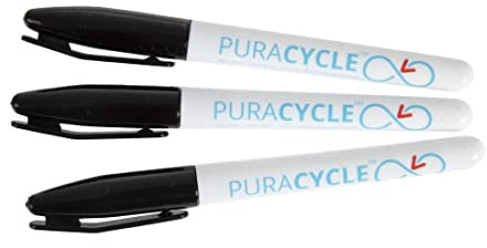 PuraCycle FB284 Non-Toxic Marker Pens Black 3 Pack