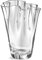 KUBUS Glass Flower Vase 23cm, Unique Design with Wavy Top, Robust & Heavy, Mouth Blown, Ideal for Tulips, Wedding, Centerpieces