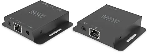 Digitus DS-55519 HDMI Extender - UHD 4K 30Hz - 40m via LAN Cable - Set: Transmitter & Receiver - Loop-Out, IR Infrared - HDMI 1.4 & HDCP 1.4
