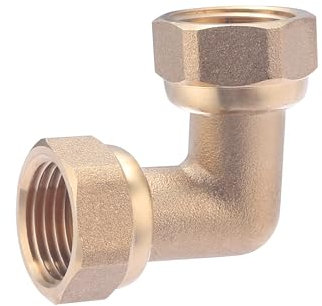 Codo con tuerca libre hembra-hembra 1/2 | Latón bruto resistente | Conexión segura para instalaciones sanitarias y calefacción | Fácil de instalar y duradero | QUICK PLOMBERIE