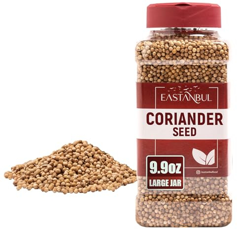 Eastanbul Coriander Seeds Whole, 9.9oz, Cilantra, Coriander for Cooking, Pickling Spice, Canning, Biltong, Cornbeef Brisket, Corriander Tea, AKA Dhania & Chinese Parsley Seeds, Vegan