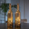 Jinfa 2er-Set Laternen Flaschenlichter mit batteriebetrieber LED-Lichterkette Stimmunglichter Dekoflasche Geschenk | Königliches Gold | Ø 8 cm × H 30cm