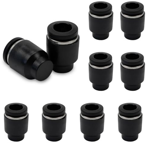 Bwintech 10 pièces 12mm Tuyau OD Raccord pneumatique à emboîtement Capuchon Raccord (PPF12)