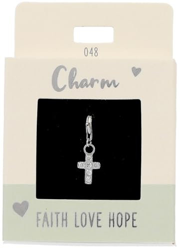 Depesche 11785-048 Charms Express Yourself - Pendentif pour Colliers et Bracelets, Croix, argenté, comme Petit Cadeau