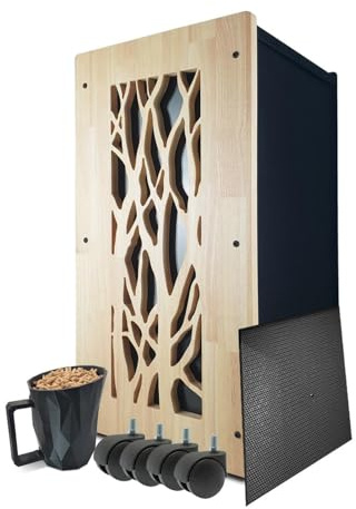 Scatola per pellet, contenitore per pellet, prodotto in Francia (capacità di 55 kg) (albero legno)