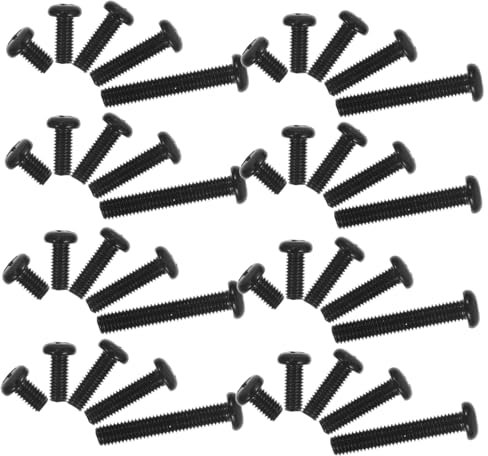 Générique 100 Pièces Vis Boulons Vis À Tête Ronde Plate À Tête Ronde En Acier À Métaux À En Acier Pour Meubles Noir En Acier Inoxydable