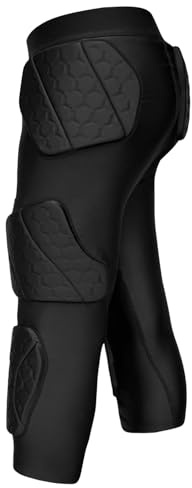 ciseroye 7 Pad Girdle Football Youth Football Girdle Youth Boys with Knee Integrated Hip Tailbone Thigh Pads- Basketball Padded Compression Shorts for Basketball Baseball Rugby Soccer- M