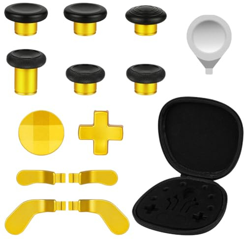 AXFEE 13 en 1 Metal Thumbsticks, Joysticks avec D-Pad Bouton Palettes magnétiques Métal, pour Xbox One Elite/Elite Series 2 Core Manette, Bouton de Remplacement pour Xbox One Elite Series 2