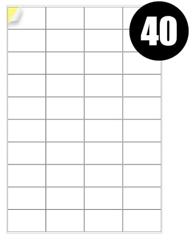 40 Address Labels Per A4 Sheet, 25 Sheets 1000 Addresss Label, Self Adhesive Mailing Printer Shipping Label for Inkjet and Laser Printers, Printable Sticky Sheet Sticker [JAM Free]