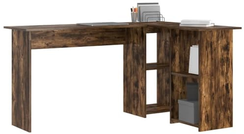 vidaXL Scrivania per Computer in Rovere Affumicato Legno Ingegnerizzato