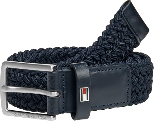 Tommy Hilfiger Cintura elastica intrecciata unisex per bambini, KA0KA00034, blu, S-M