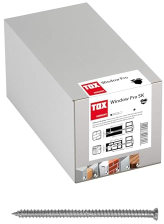 TOX Window Pro SK Rahmenschraube aus einsatzgehärtetem Stahl M, Abstandsmontage für Fenster und Türen, Senkkopf mit TX30-Antrieb, ⌀7,5/152 mm, 09110141