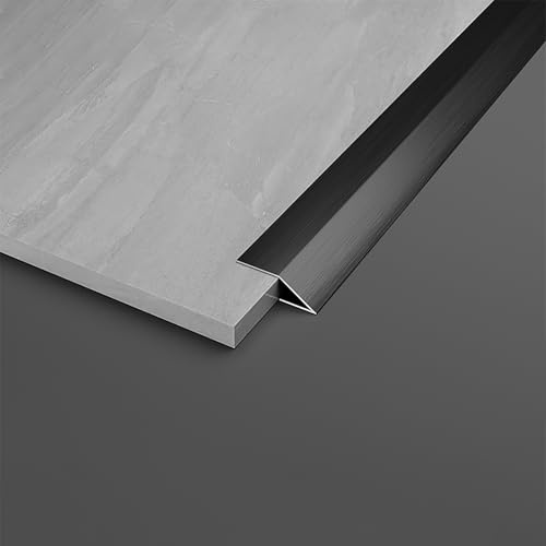 Aluminiumremsa 100 cm – golv-till-kakelprofil, höjdjustering 1-1,8 cm, svart, 18,5 mm bred, flo solut för sömlösa Eds