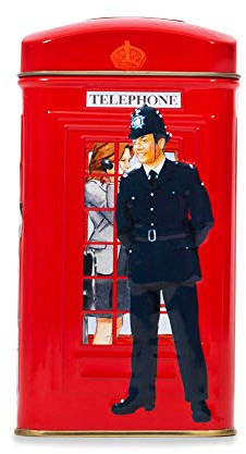 Ahmad Tea London Telephone Box Caddy Gift Tin, 20 Teabag, English Breakfast
