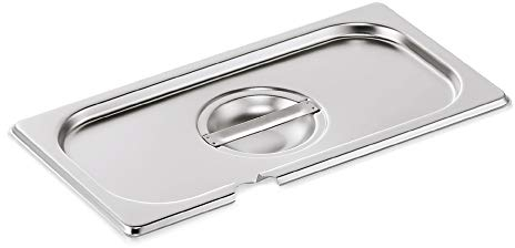 WAS 7013 002 Chromnickelstahl Deckel mit Löffelaussparung für Serie 70 Gastronormbehälter, 1/3 GN