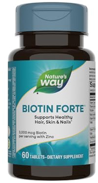 Nature's Way Biotin Forte, Supports Healthy Hair and Skin*, Energy and Nerve Function*, 60 Tablets