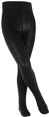 FALKE Unisex Kinder Strumpfhose Comfort Wool K Ti Wolle dick einfarbig 1 Stück, Schwarz Black 3000, 122-128