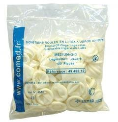 Doigtiers roulés en latex taille: XL/lot de 100